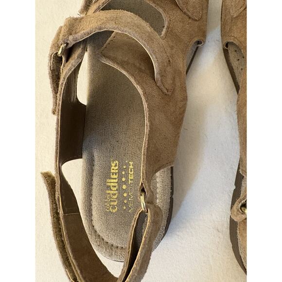 Cobbie Cuddlers Sandals Womens Size 8.5W Beatrice 52070 Tan Suede Comfort - Picture 7 of 8